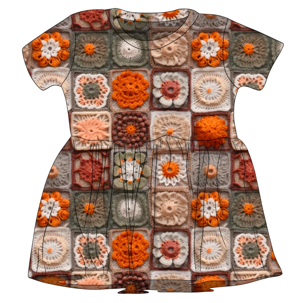 Faux Crochet Granny Square Custom Items