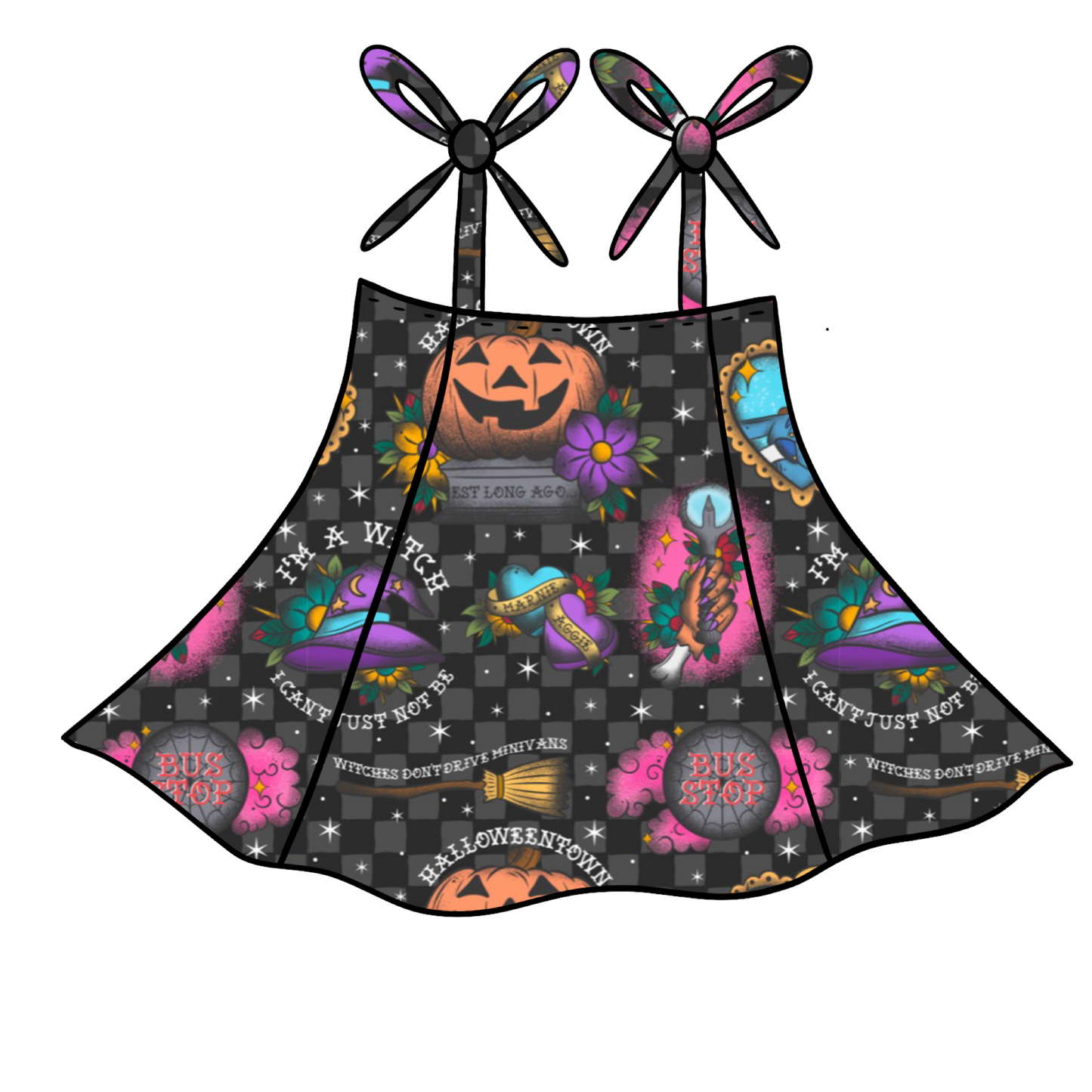 Halloween Town on Black Checks Custom Items