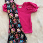 Hot Pink Urban Rib Tank with Petal Sleeve add on