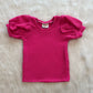 Hot Pink Urban Rib Tank with Petal Sleeve add on